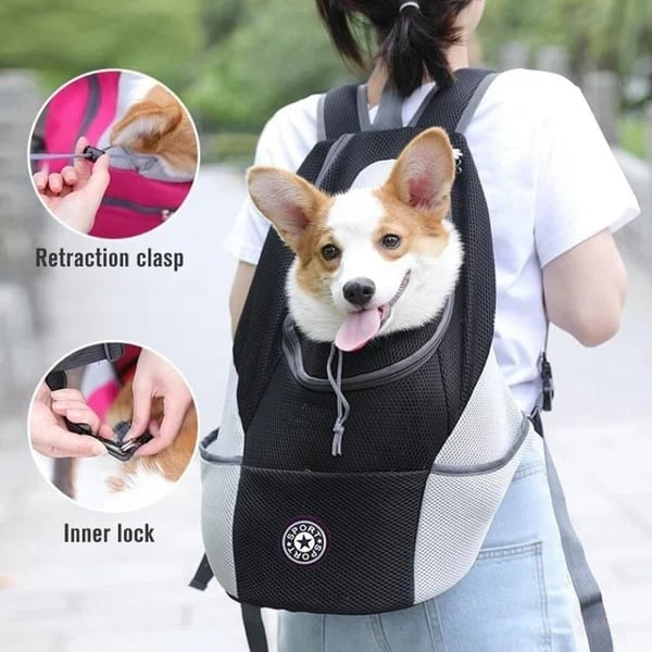 Breathable mesh pet backpack for dogs and cats