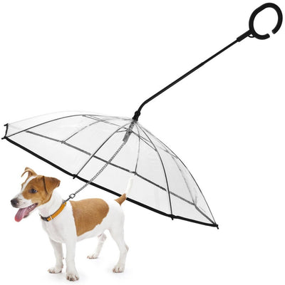 Transparent Pet Umbrella with Leash