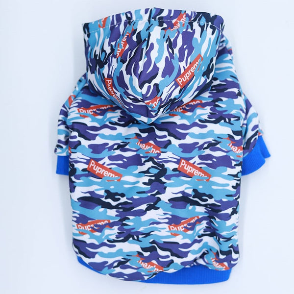 Camouflage Pet Hoodie – Printed Dog Sweatshirt for Small & Medium Dogs