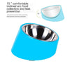 Inclined stainless steel pet bowl with anti-slip base